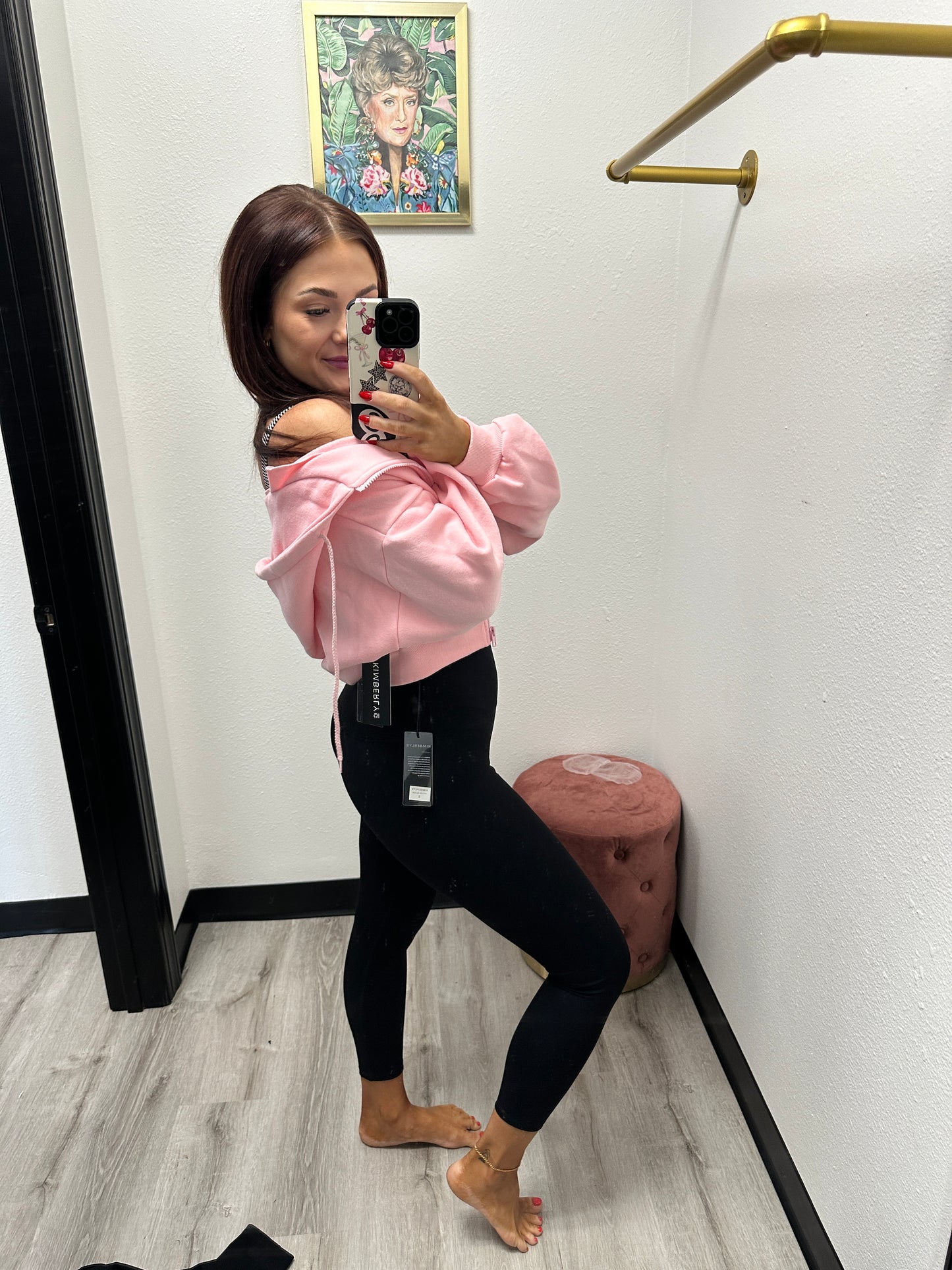 Comfy Fit Fleece Pink Jacket Cropped