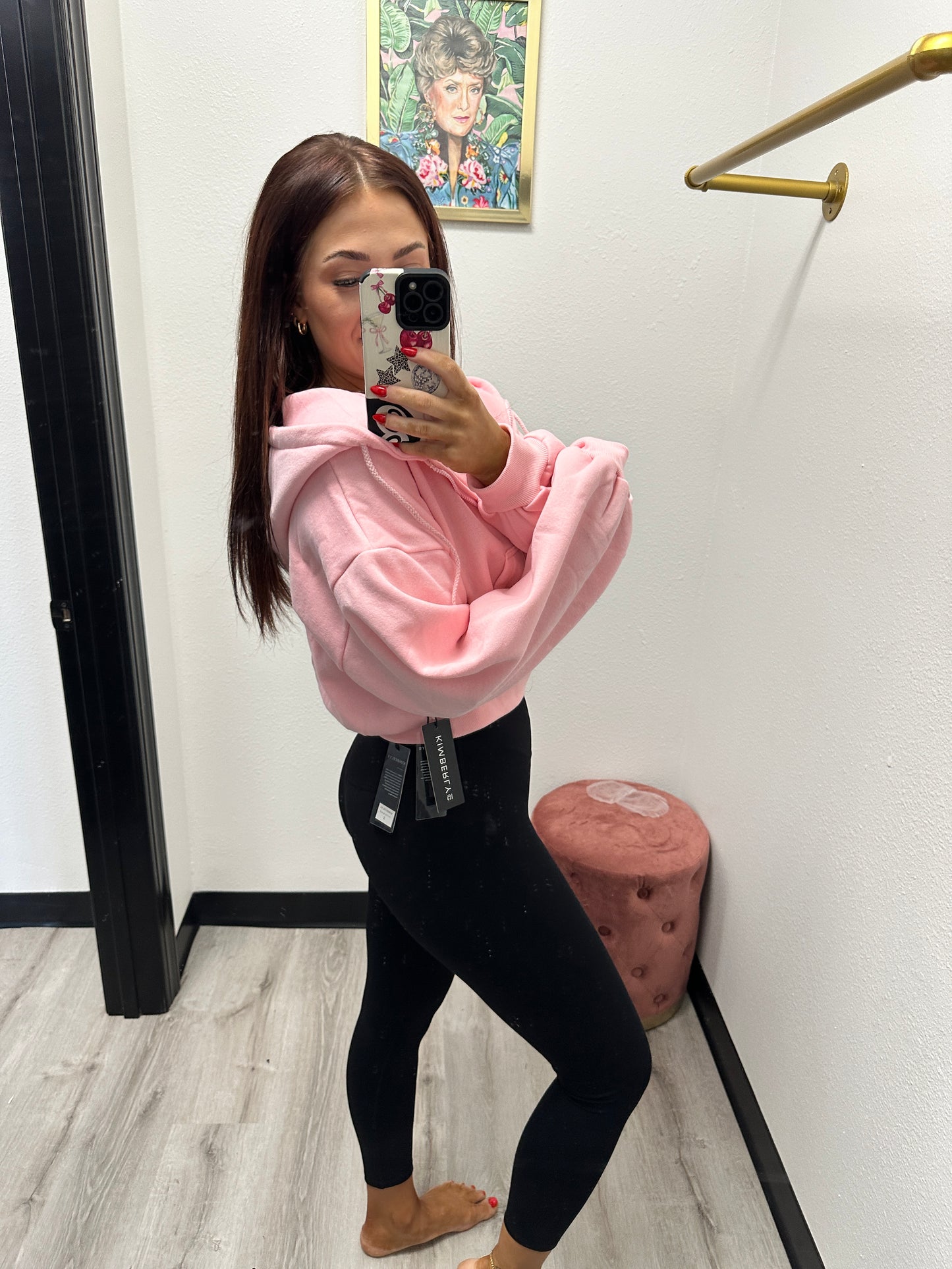 Comfy Fit Fleece Pink Jacket Cropped