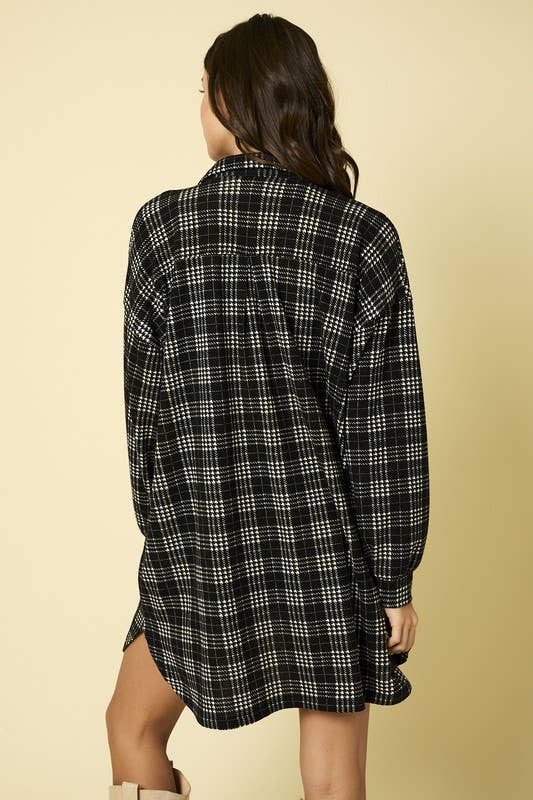 Long Sleeve Button Down Side Pocket Brushed Shaket