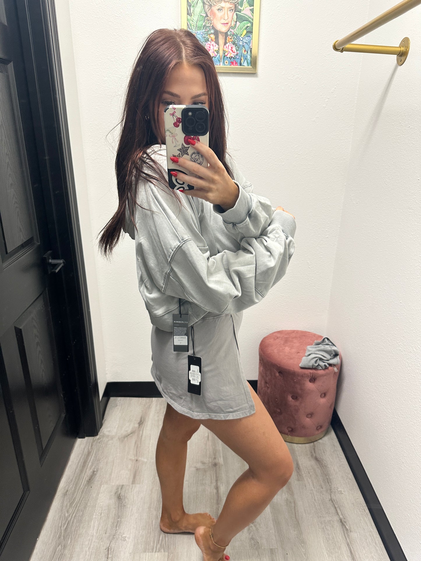 Grey Side Slit Skort