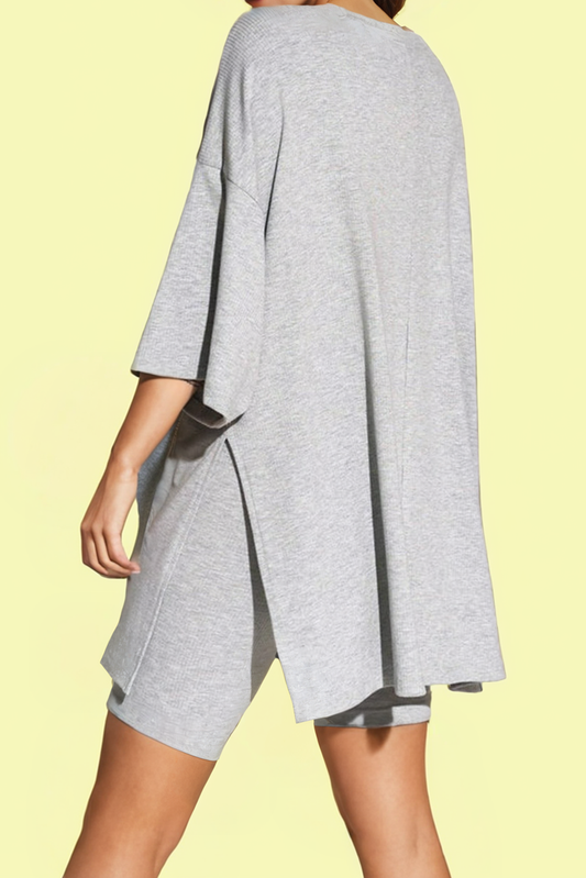 Oversized Loose Tee and Skinny Shorts Set (S-2XL)
