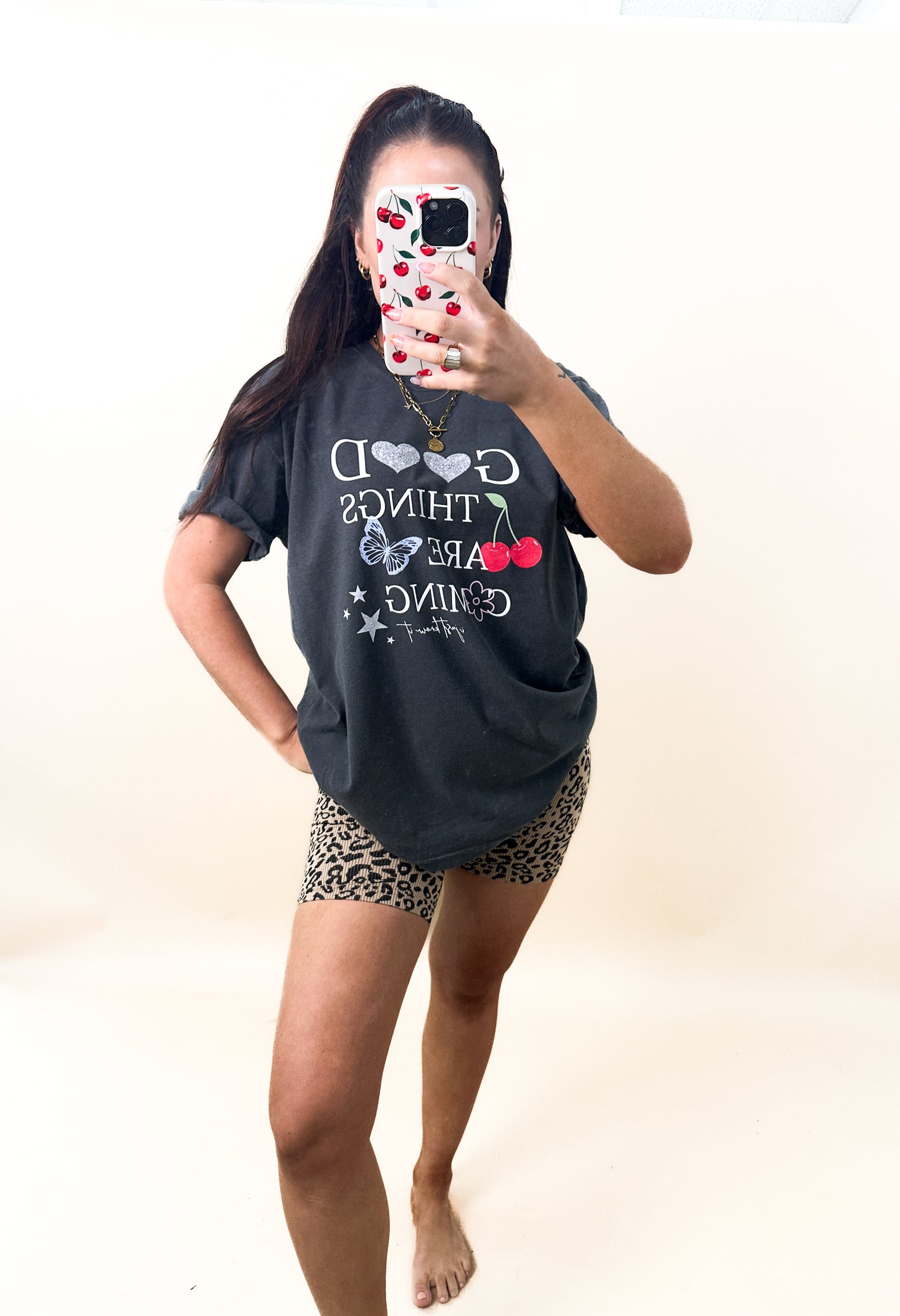 LEOPARD PRINTED BIKER SHORTS