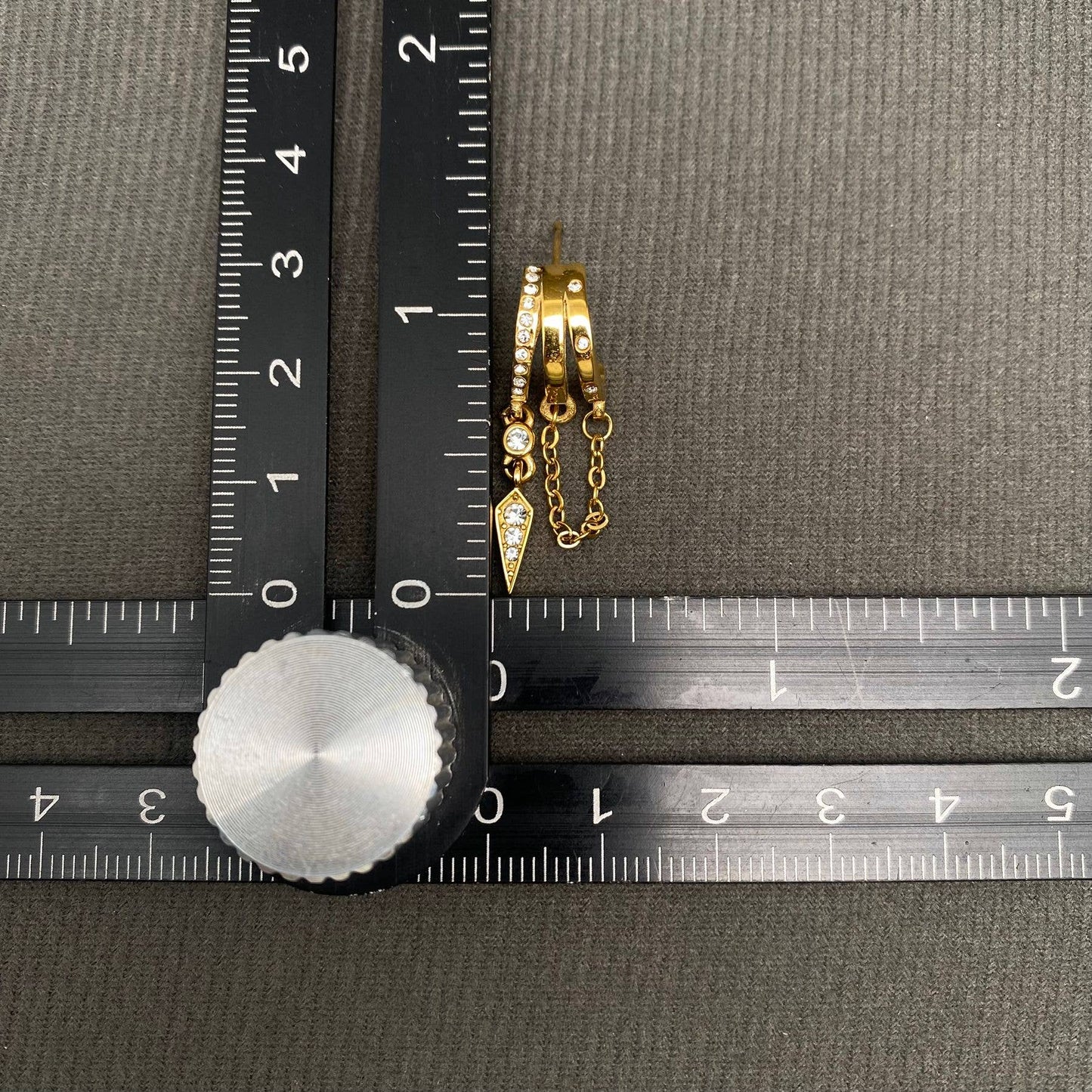 Zircon Fringe 18K Gold Plated S.Steel Stud Earrings - FGS
