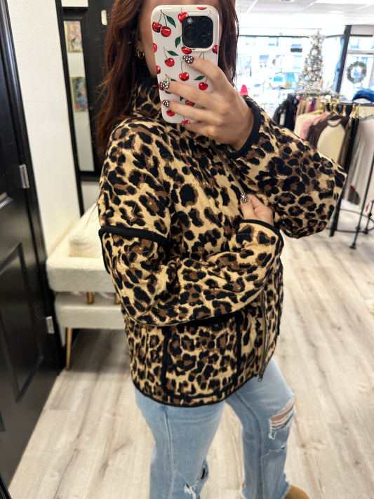 Cheetah Vibes Quilted Jacket