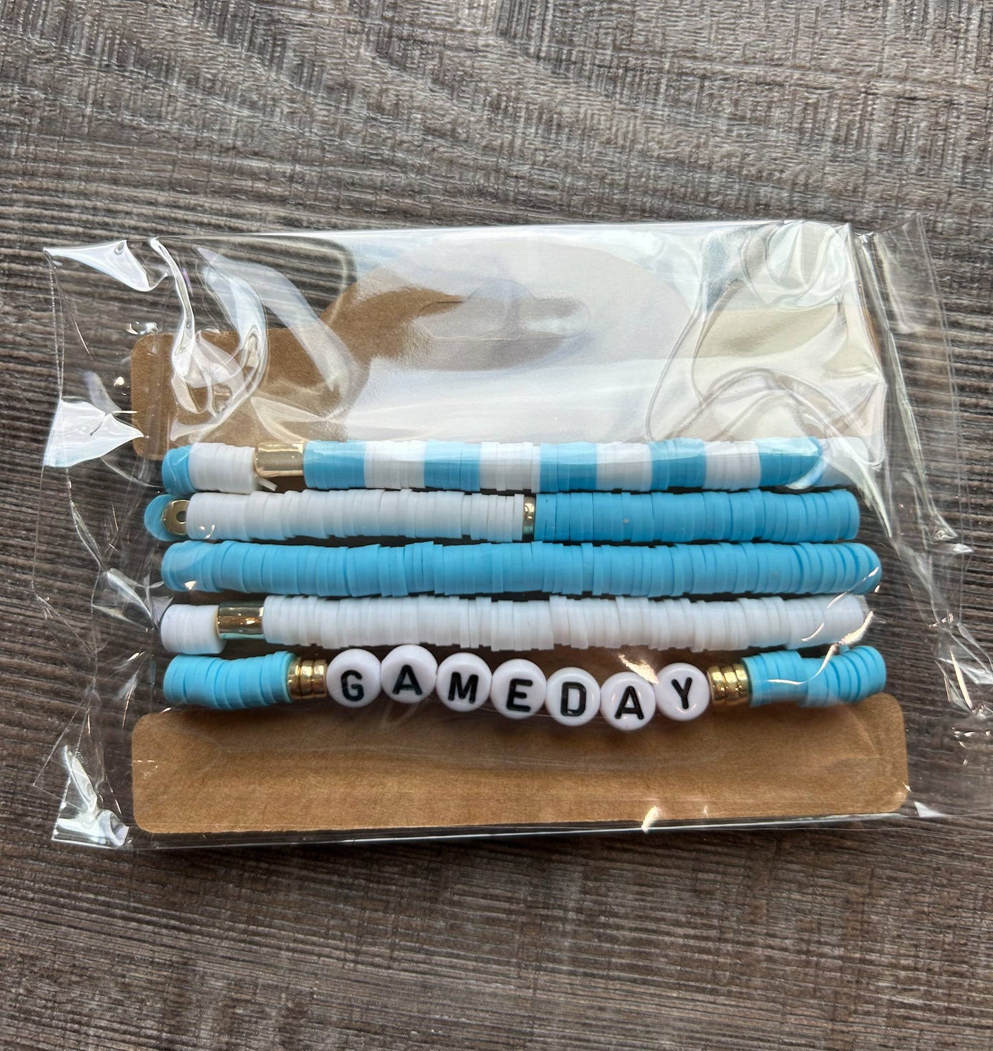 Game Day Friendship Bracelets Light Blue and White
