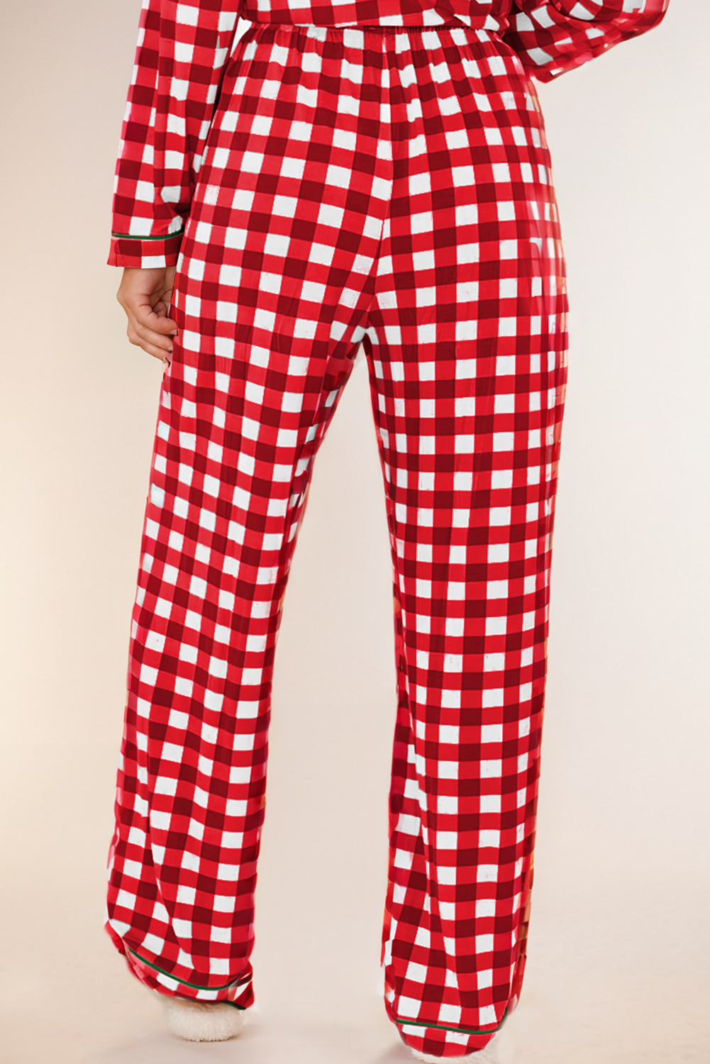 Christmas Plaid Print Shirt and Pants Pajama Set