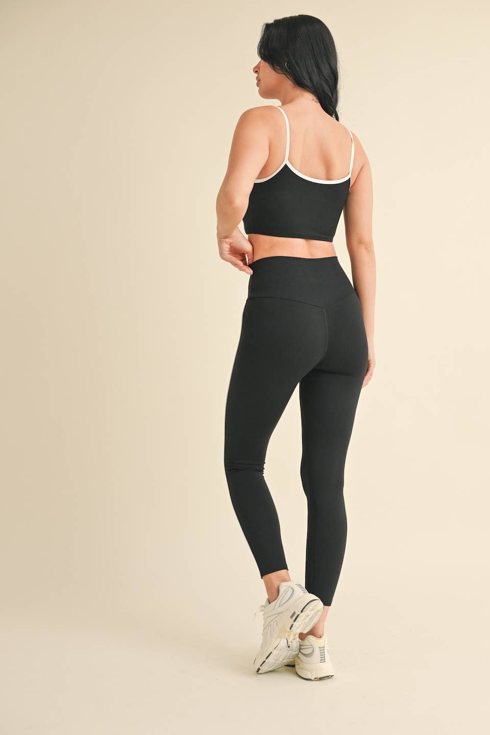 Piping Detail Crop Tank and Leggings Set