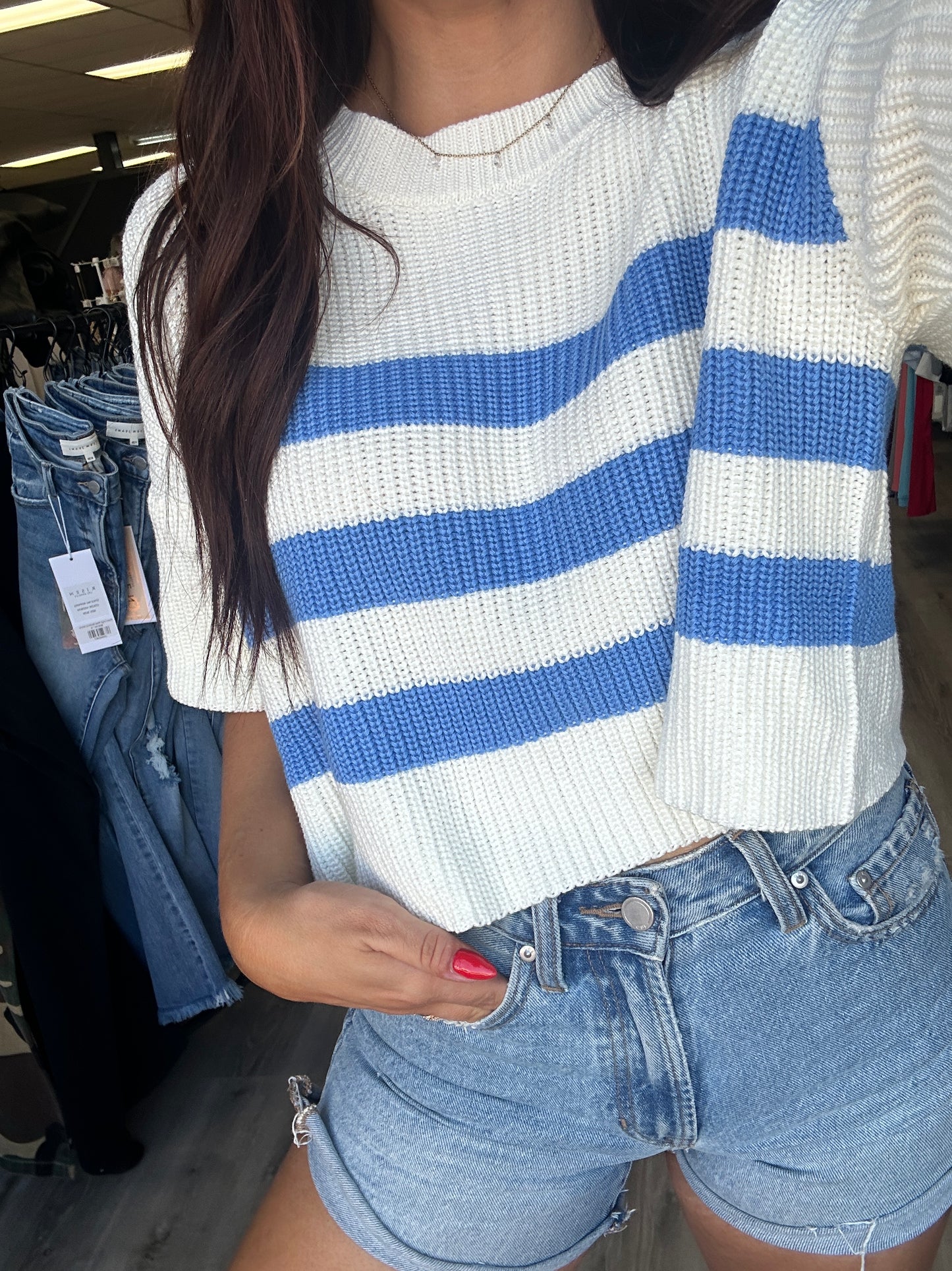 RIBBED KNIT SWEATER TOP