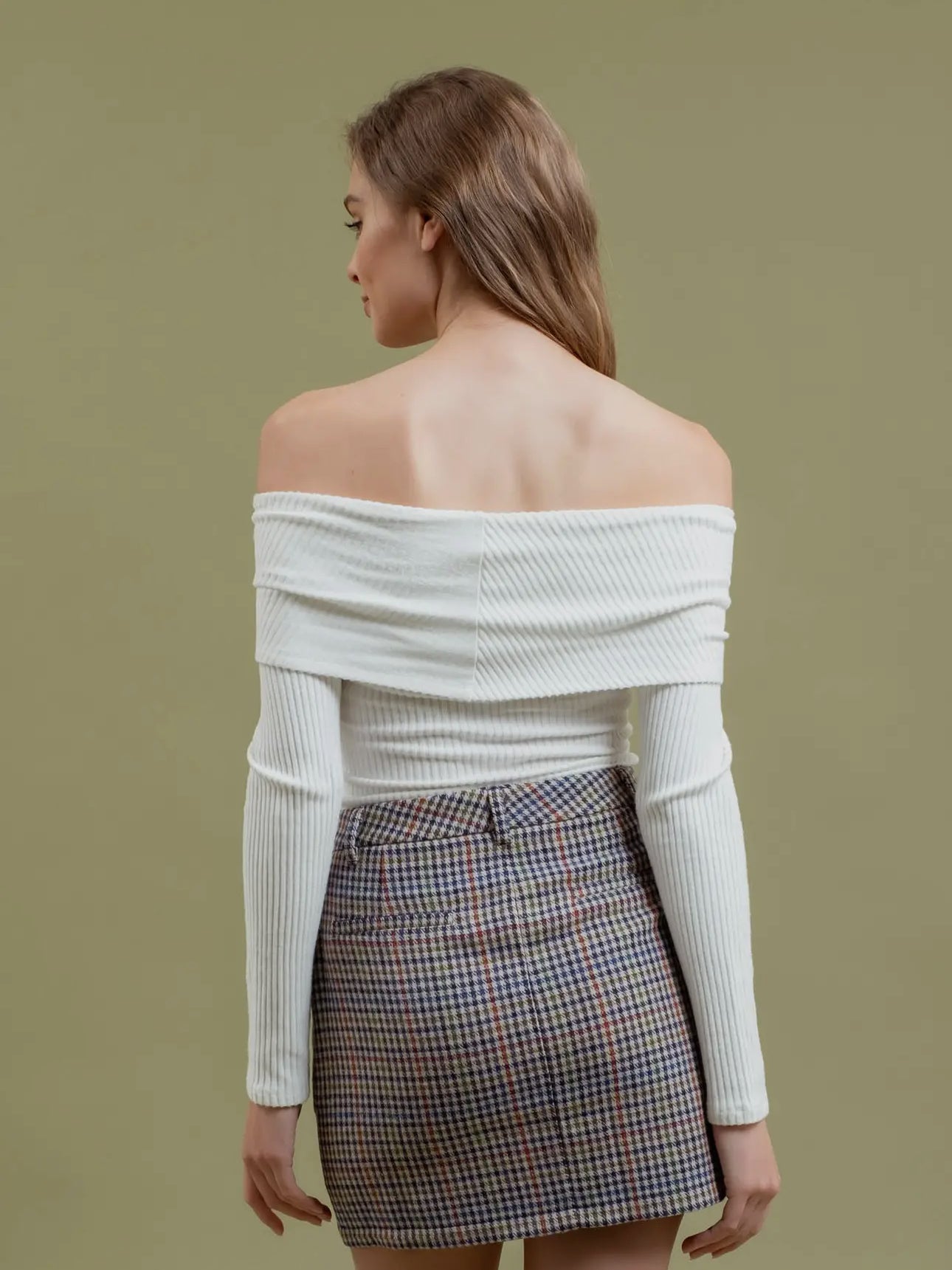 Ribbed Fold Over Sweater