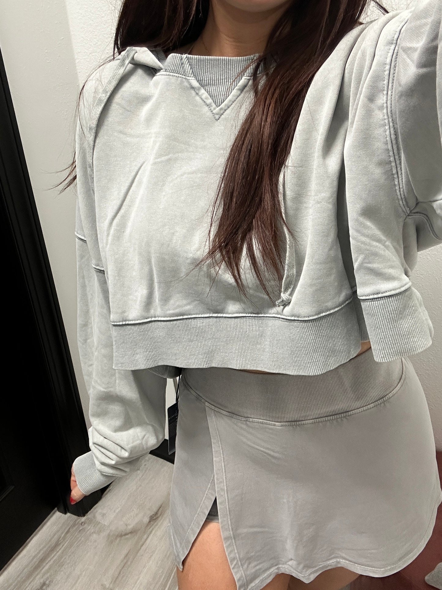 Grey Side Slit Skort