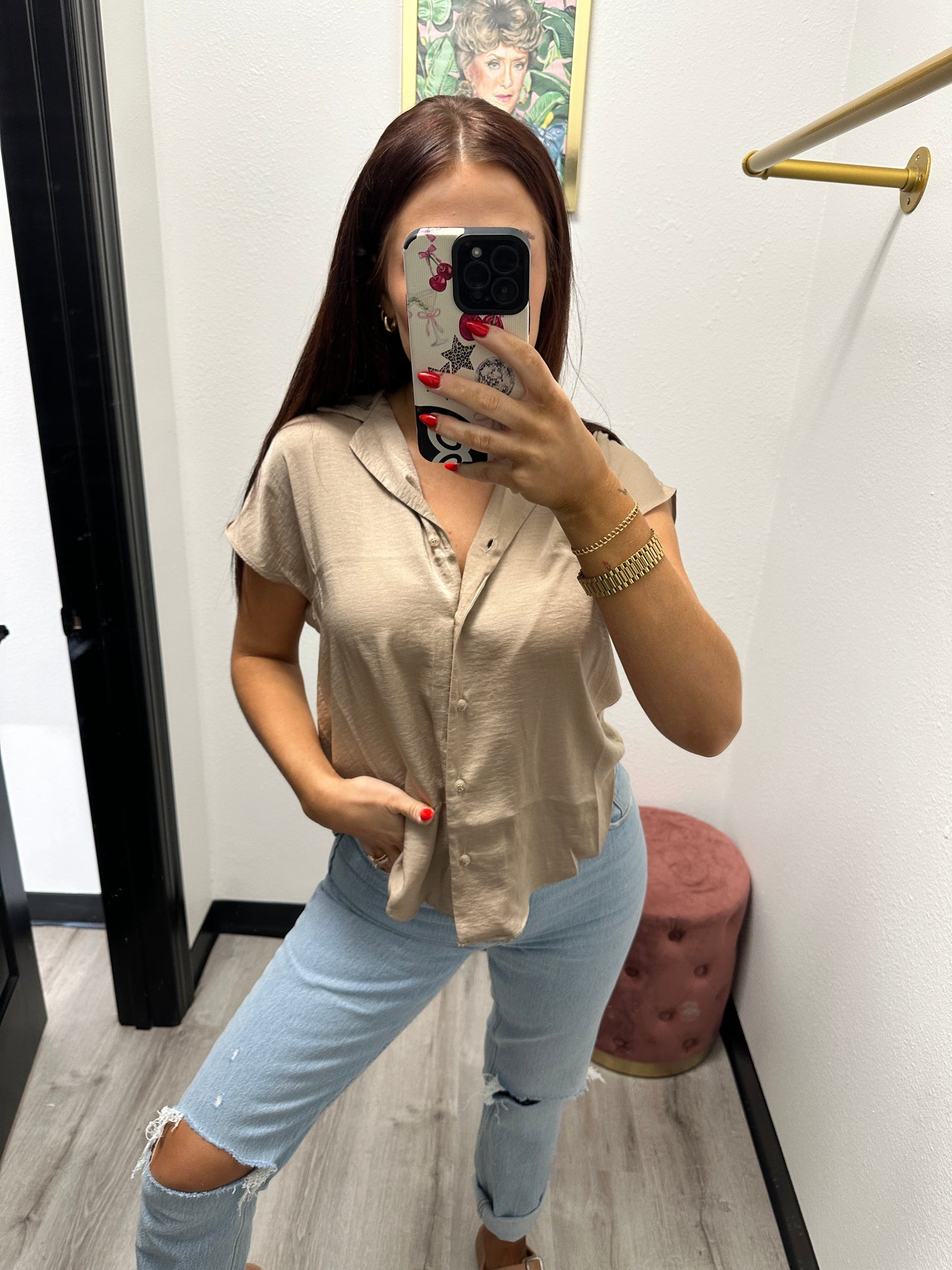 Golden Satin Top