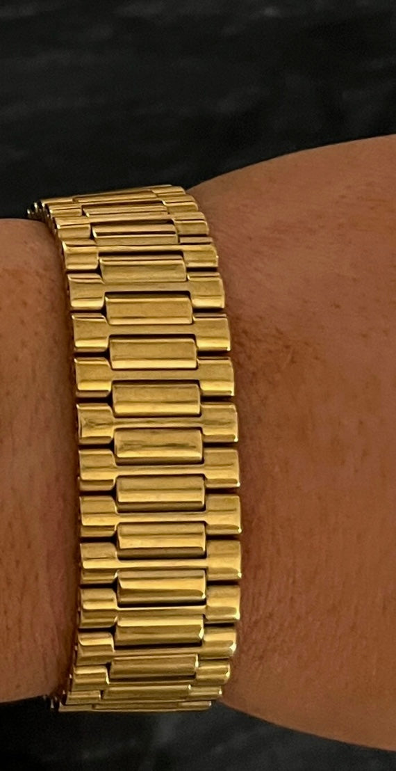 Thick Gold Watch Band Bracelet