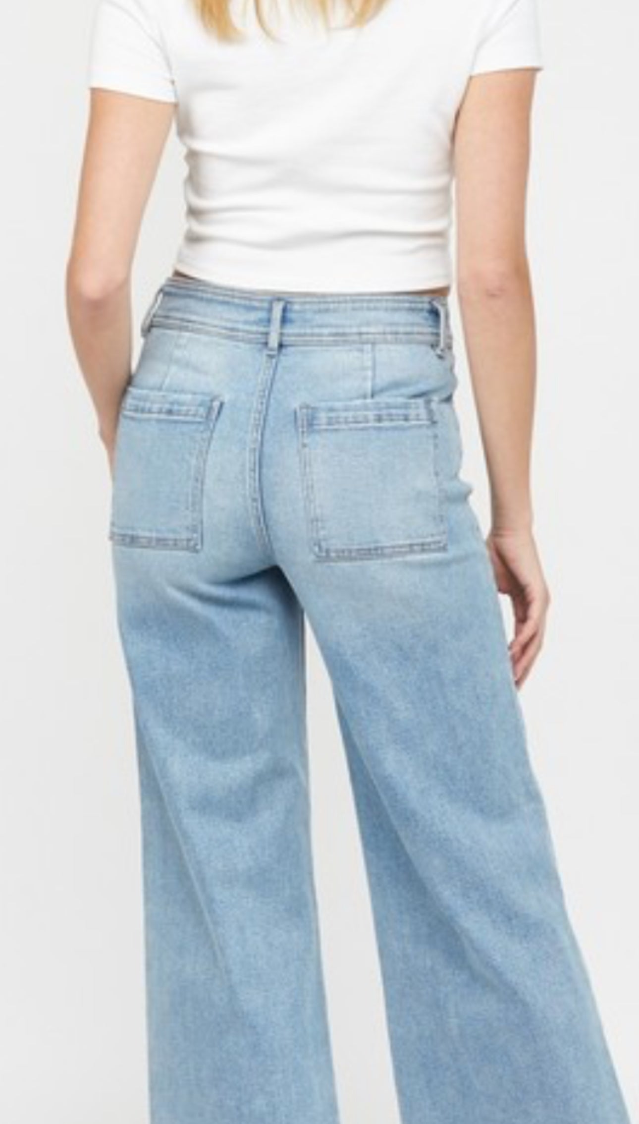 Cropped Front Pockets Denim