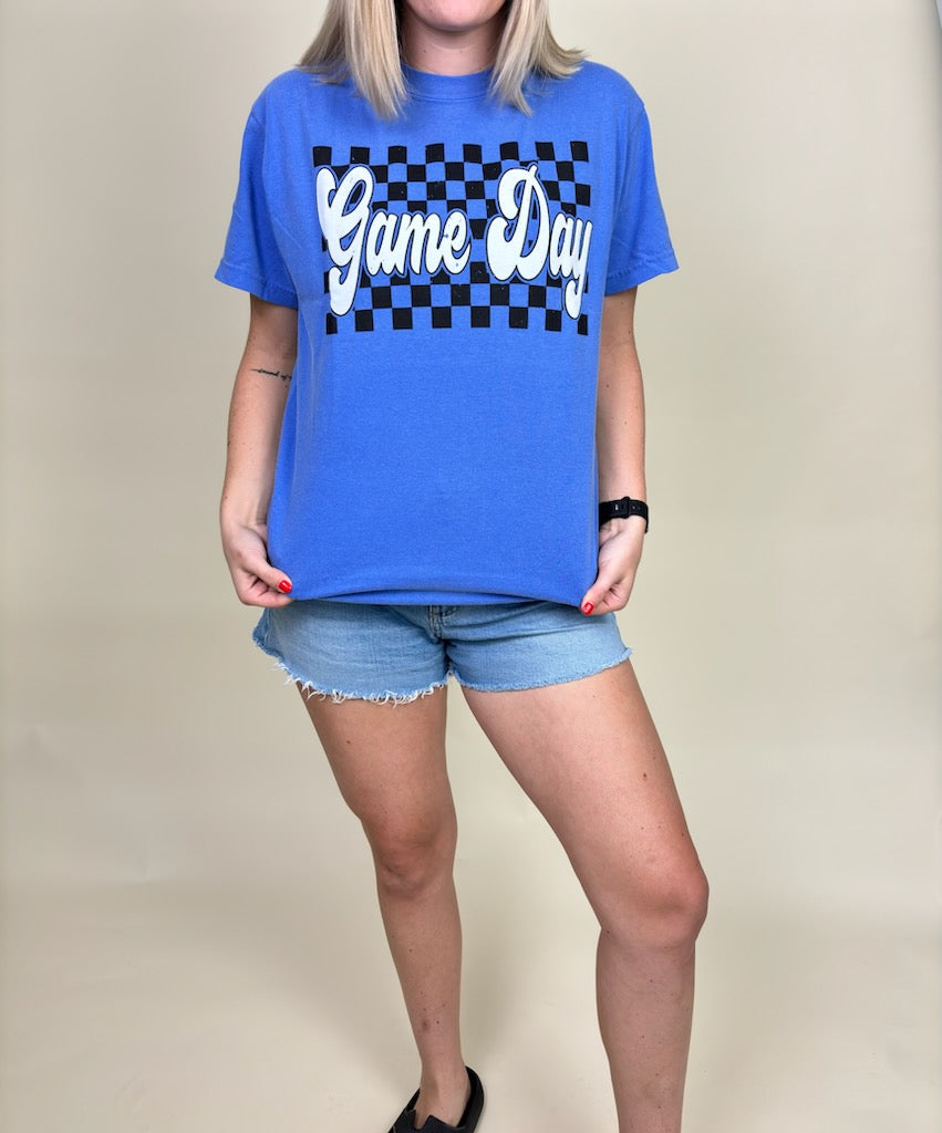 Blue Checkered Game Day