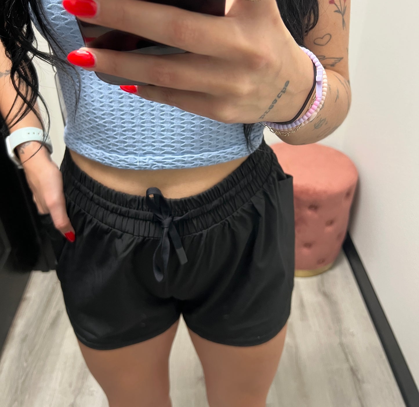 Athletic shorts with side pockets