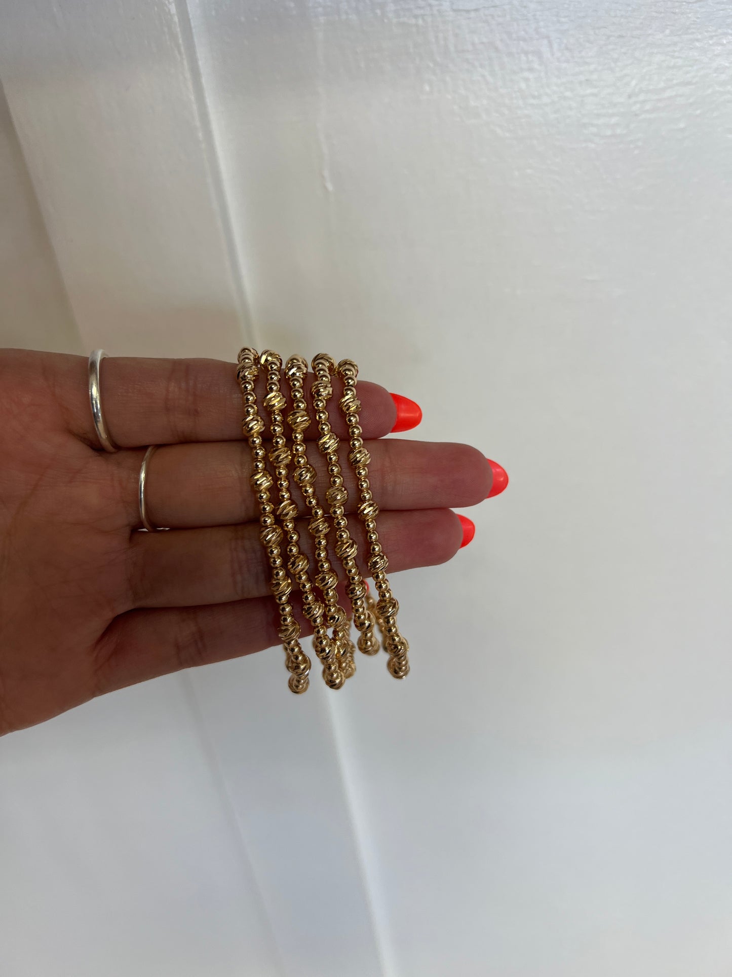 Water Resistant Gold Beaded Set of 5