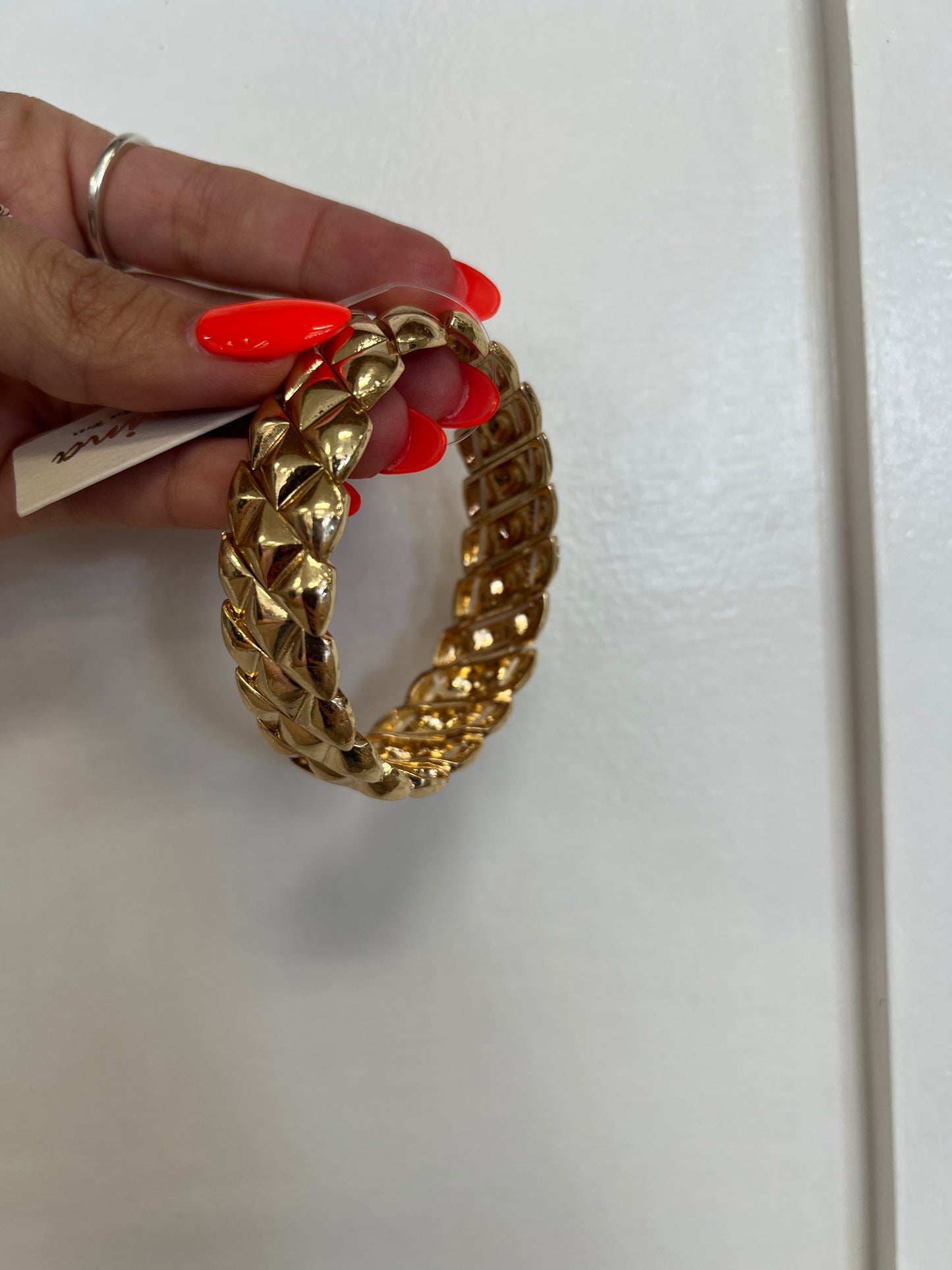Diamond Cut Linked Stretch Bracelet