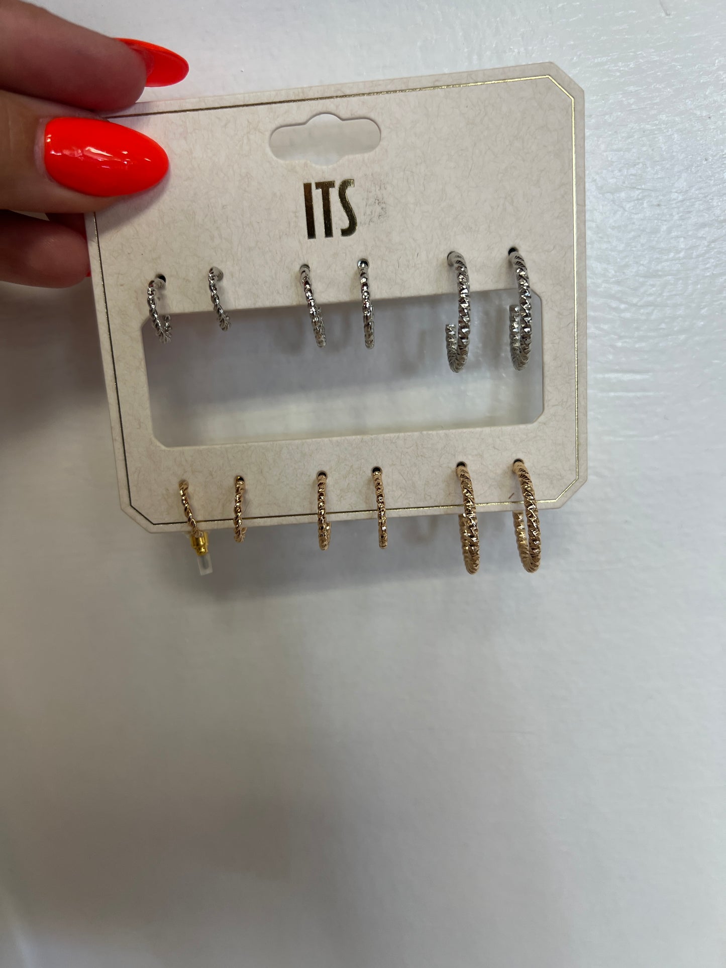Set of 6 Gold and Silver Hoop Earrings