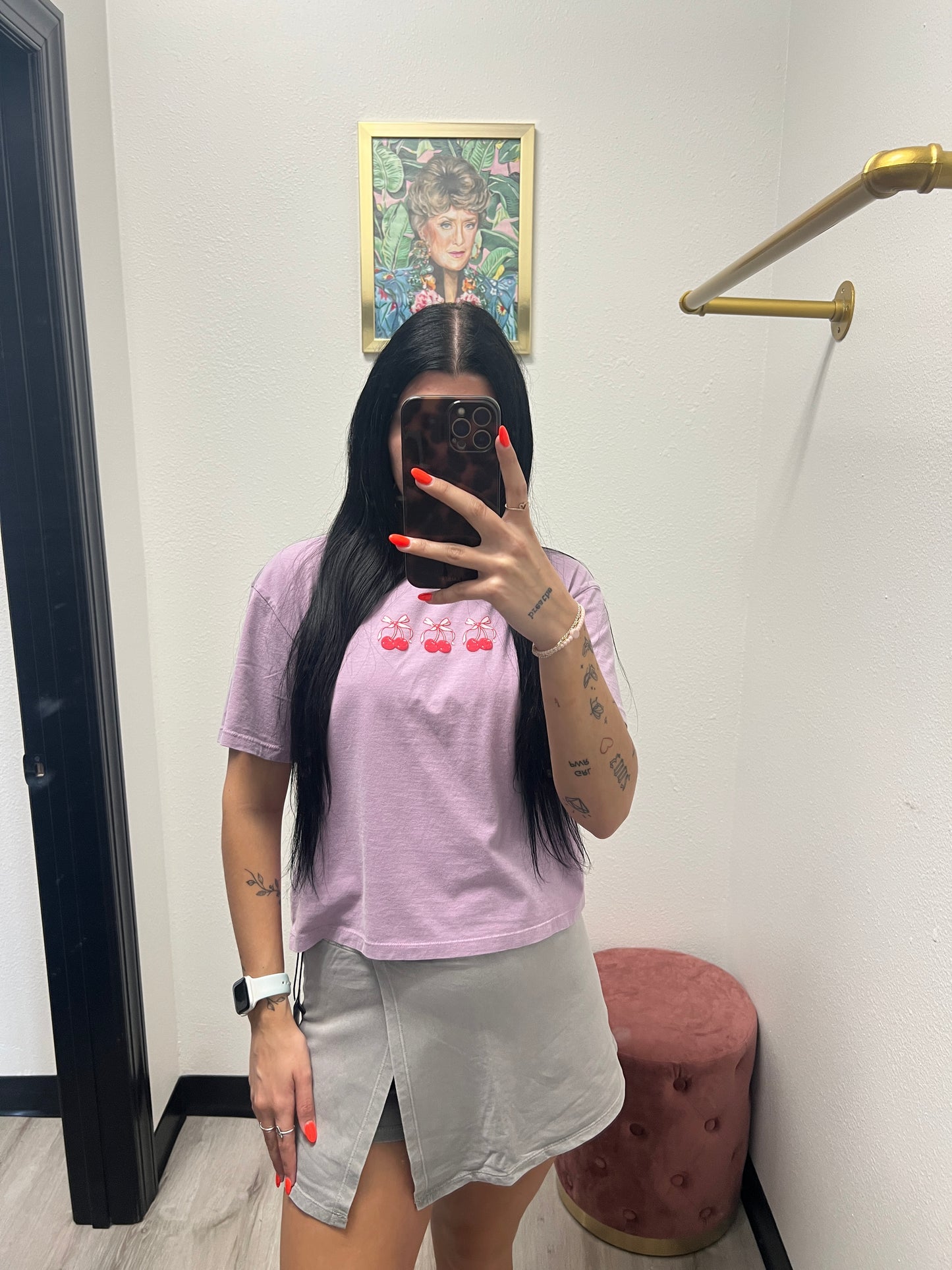 Grey Side Slit Skort