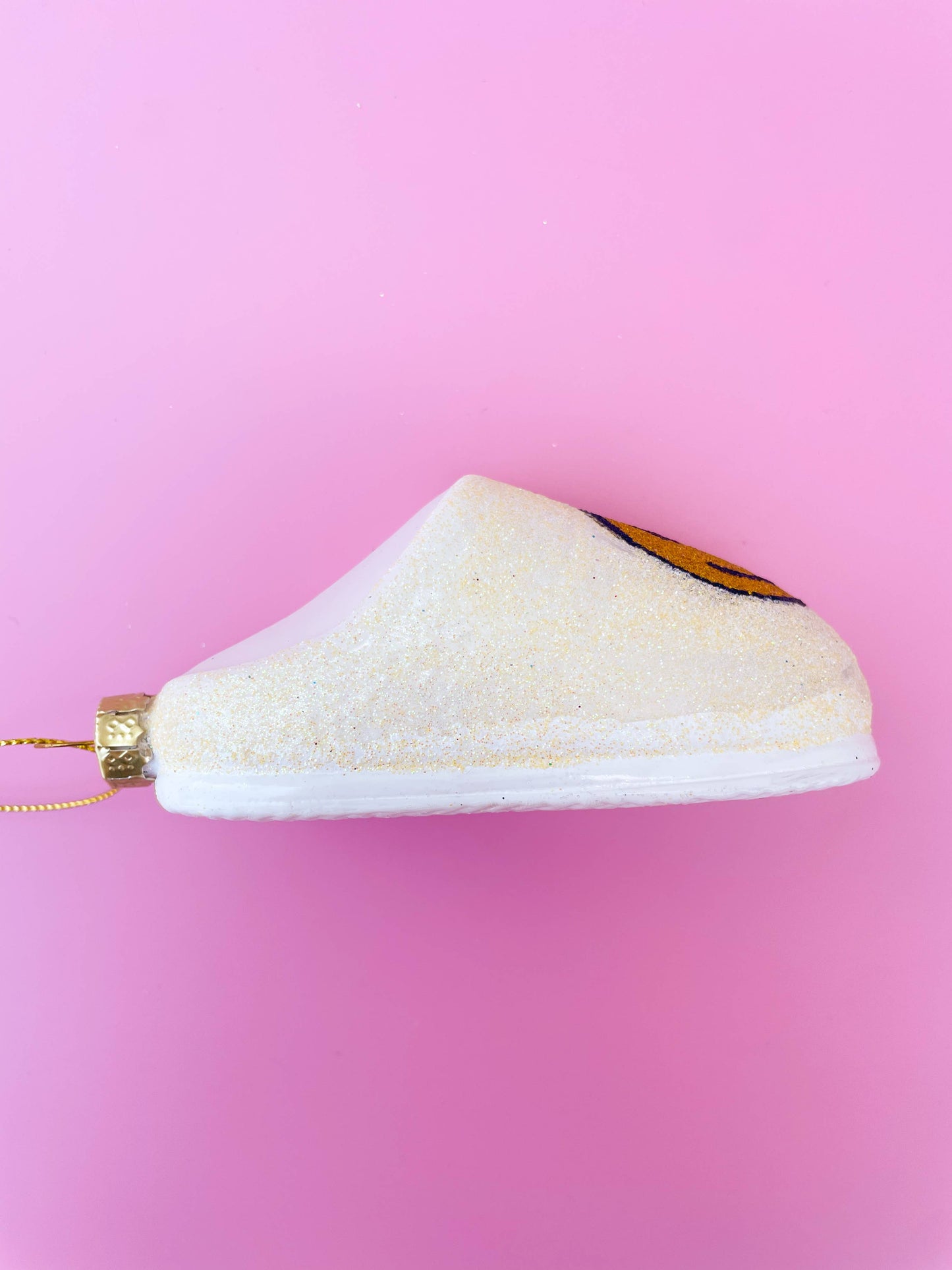 Yellow Smiley Face Slipper Christmas Ornament
