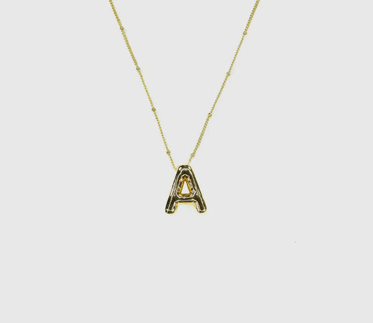 18K Gold Initial Balloon Bubble