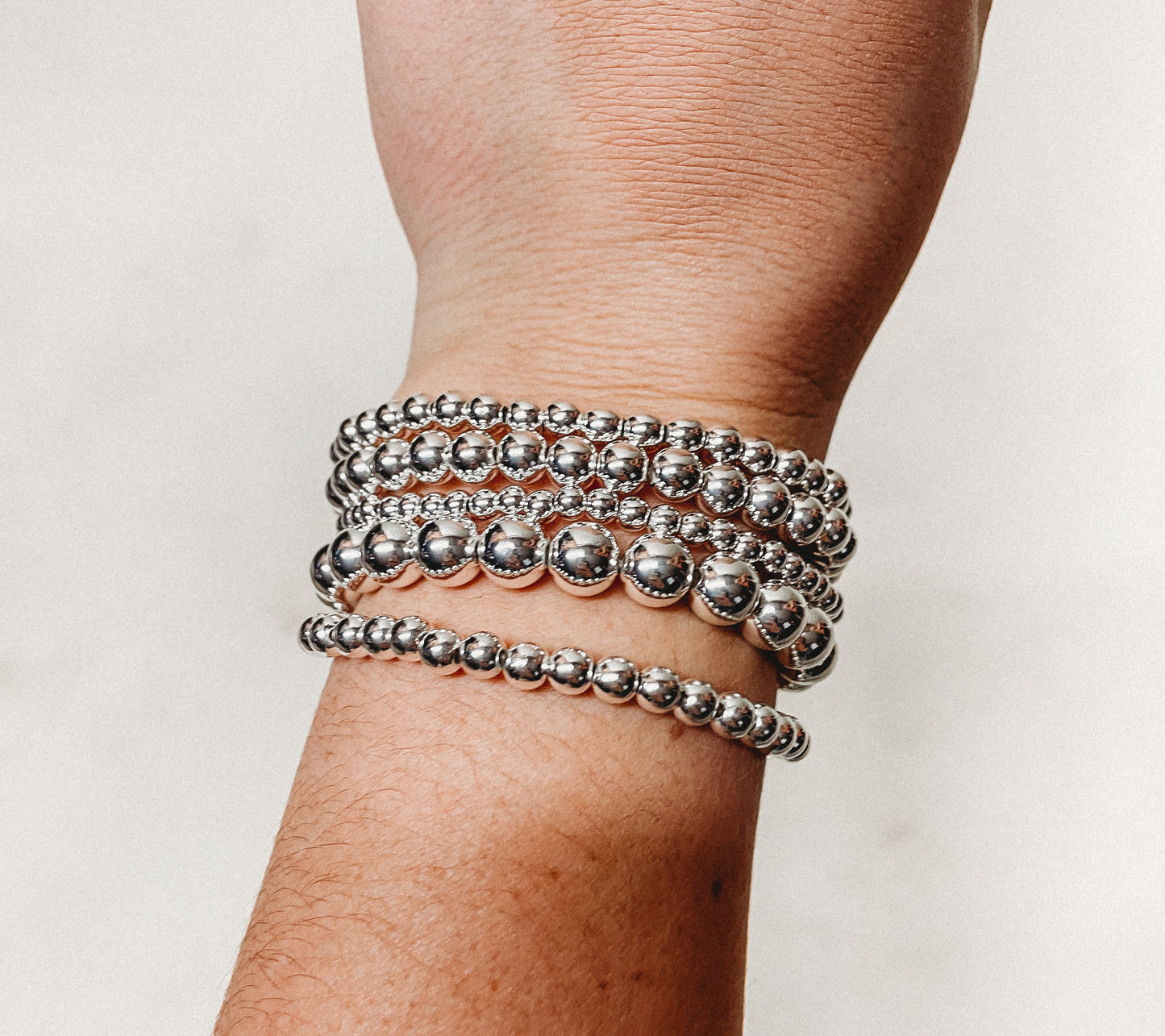 Silver Beaded Bracelet