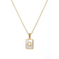 Square Initial 18K Gold-plated Stainless Steel Necklace -FGS