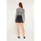 HIGH RISE RAW HEM MINI SKIRT