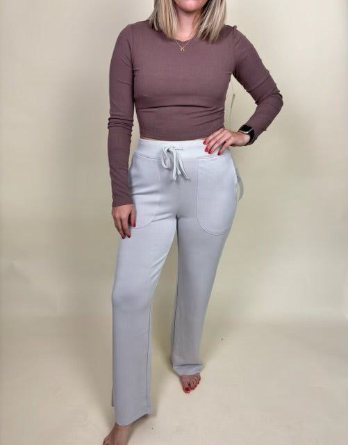 Micro-Ribbed long sleeve crop