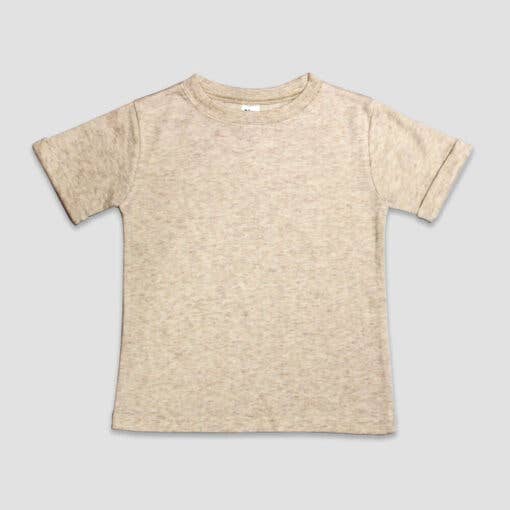 Rolled Cuffed Short Sleeve Kids T-shirt -Laughing Giraffe