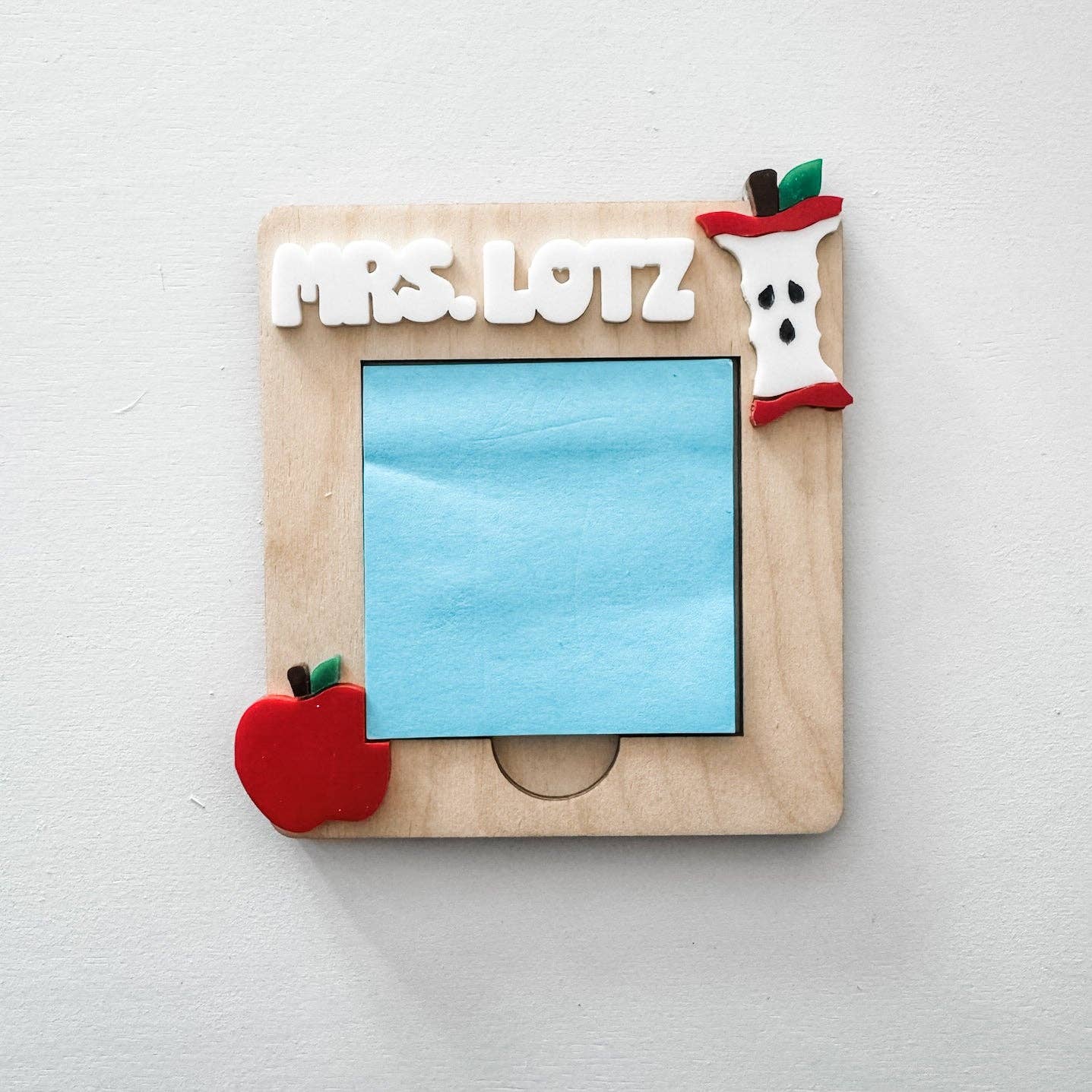Personalized Teacher Post-it Note Holder – Custom 3x3 Sticky Note Organizer