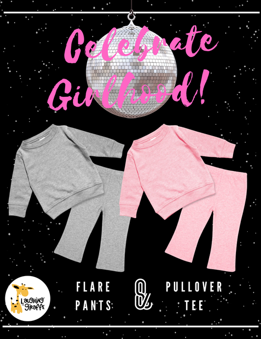 Toddler & Youth Girl Set - Flare Pant & Pullover Top Trendy