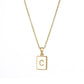 Square Initial 18K Gold-plated Stainless Steel Necklace -FGS