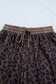 Leopard Collared V-Neck Top & Shorts Set