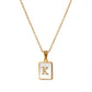 Square Initial 18K Gold-plated Stainless Steel Necklace -FGS