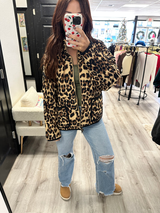 Cheetah Vibes Quilted Jacket