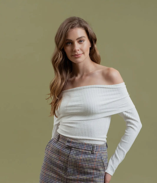 Ribbed Fold Over Sweater