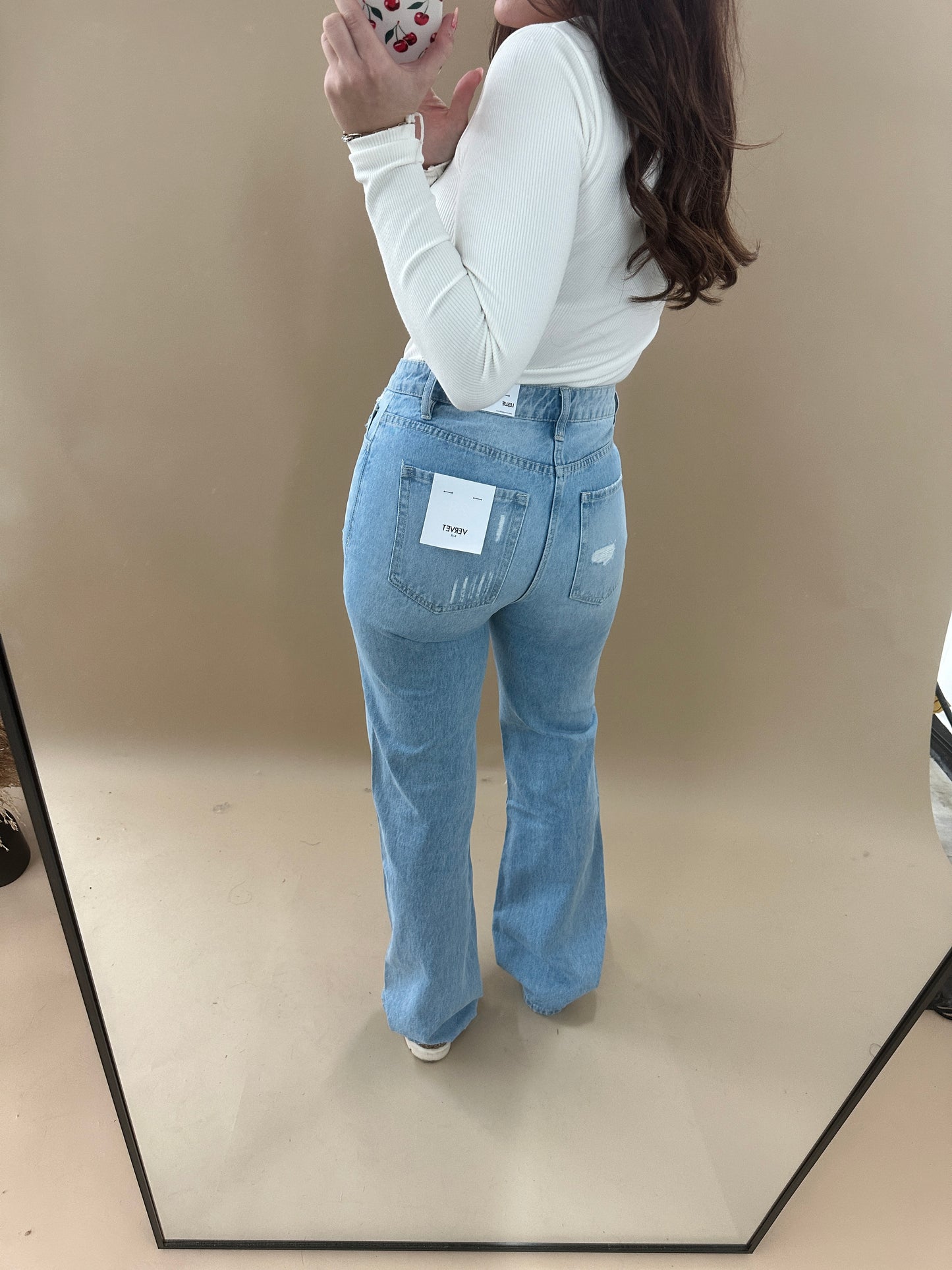 90'S VINTAGE SUPER HIGH RISE FLARE JEANS T5346