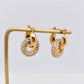 Cubic Zirconia Donut Design Huggie Earrings - FGS