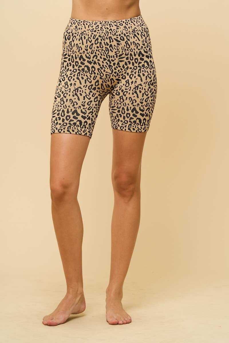 5943- LEOPARD PRINTED BIKER SHORTS