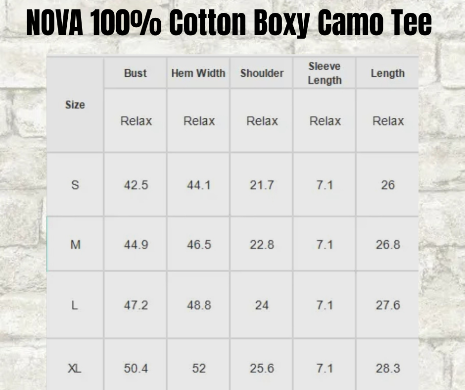 100% cotton camo boxy mother tee