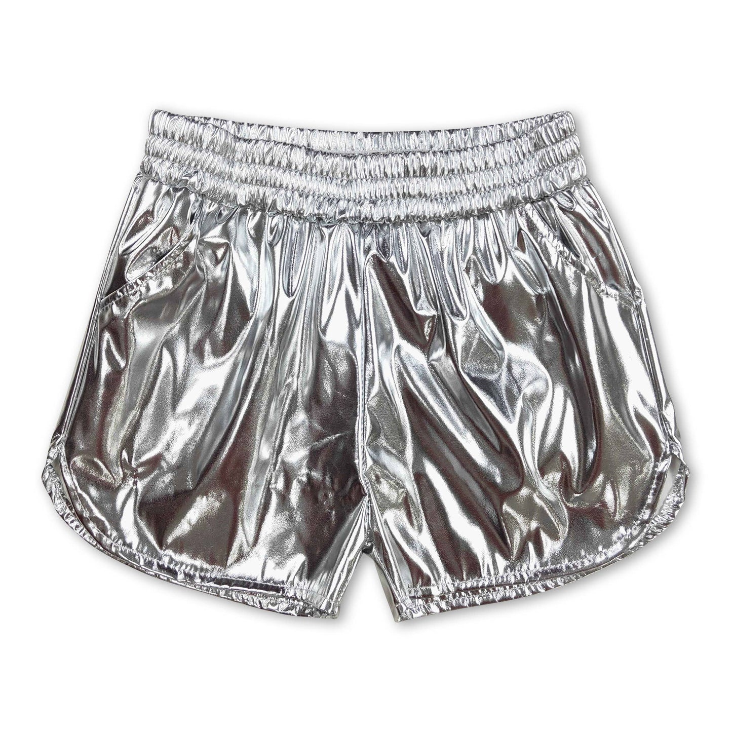 Blue elastic waist kids girls summer shorts