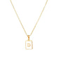 Square Initial 18K Gold-plated Stainless Steel Necklace -FGS