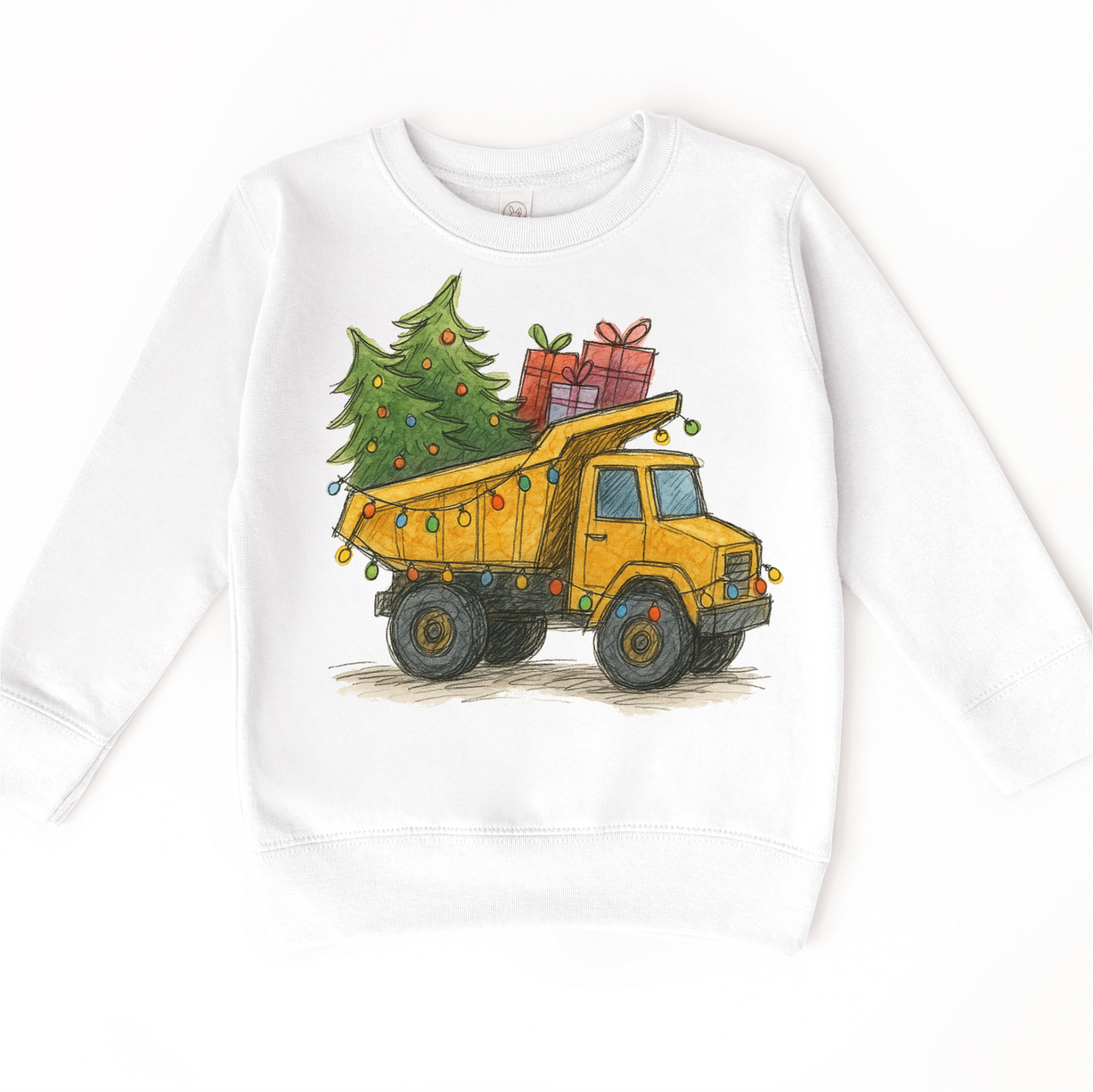 Dump Truck Construction Christmas T-Shirt - Kids Christmas Tee