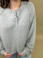 Brushed Ribbed Oversized Henley Top