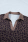 Leopard Collared V-Neck Top & Shorts Set