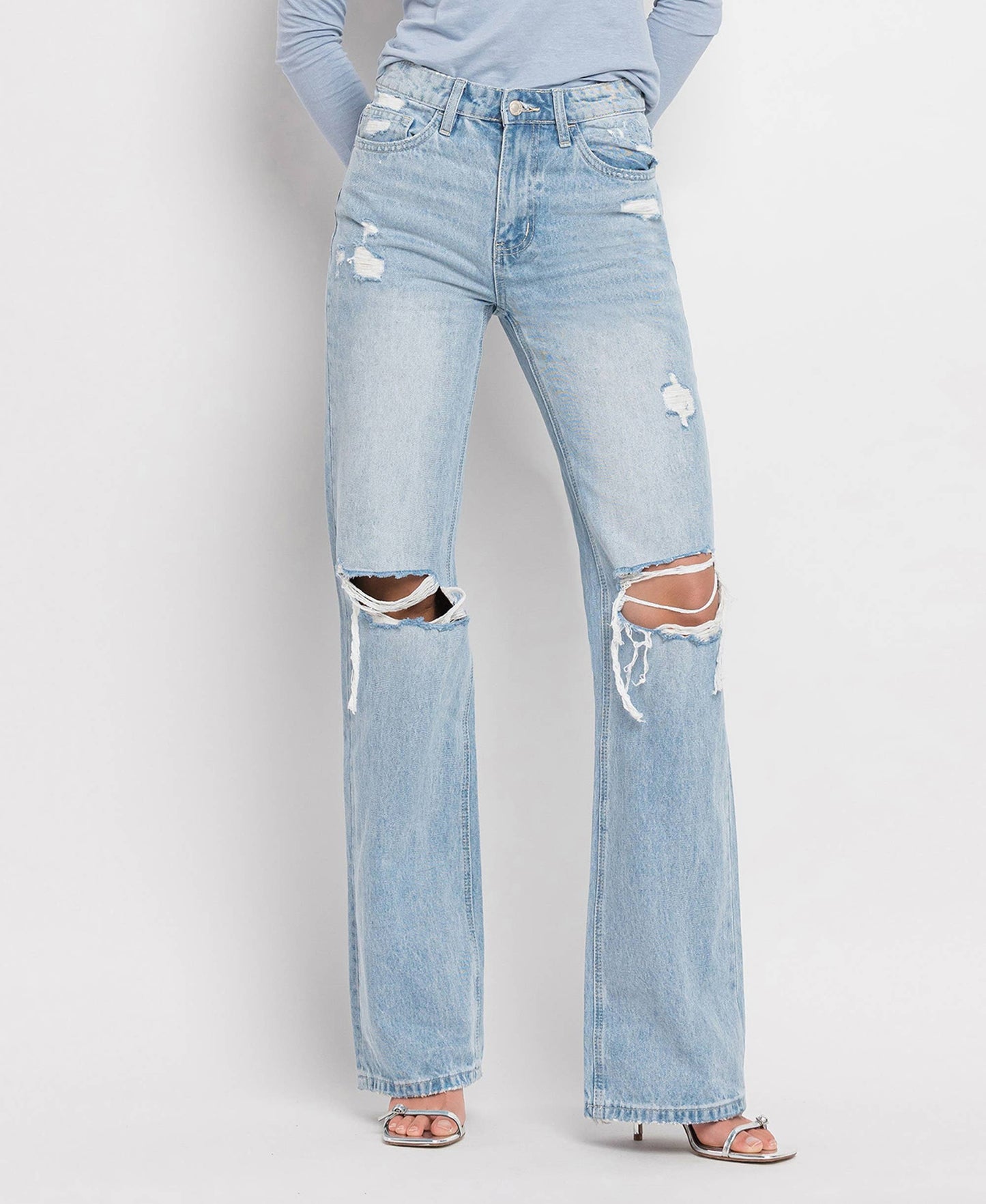 90'S VINTAGE SUPER HIGH RISE FLARE JEANS T5346