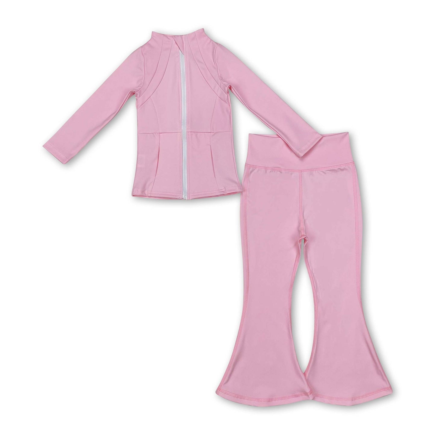 Long sleeves black top pants kids girls yoga clothing