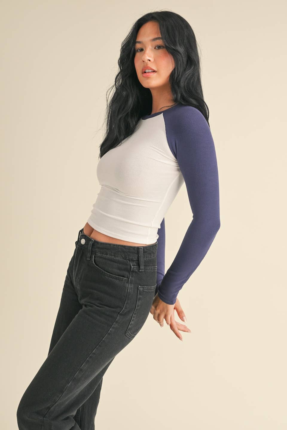 Y2K Raglan Long Sleeve Tee