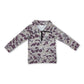 Long sleeves grey camo pocket kids zip pullover
